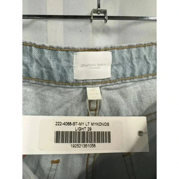 NWT Jonathan Simkhai Sz 29 Leo Blue Vintage High Rise Button Cut Off Denim Short - Picture 9 of 13
